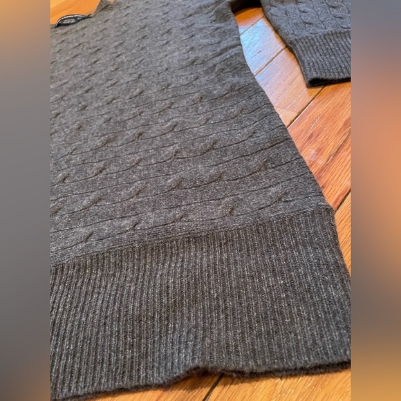 Ralph Lauren Sport Wool Rabbit Hair Gray Cable Knit Sweater Women's Size Large - Picture 3 of 12